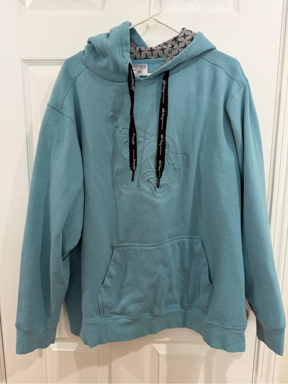 Walt Disney Imagineering Embossed Mickey light blue Pullover Hoodie